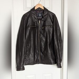 Dockers James Men's (XL) Dark Brown Faux-Leather Jacket